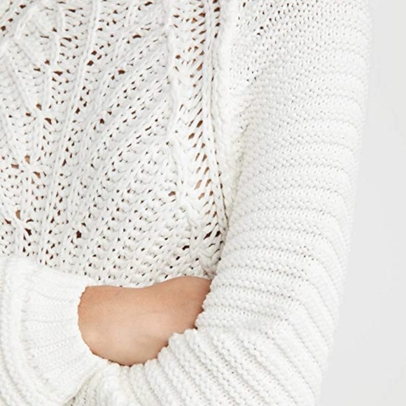 Free People Sweater Sweetheart Mock Neck Chunky Knit Ivory Sizes Sm Md & Lg NWT - Picture 7 of 12